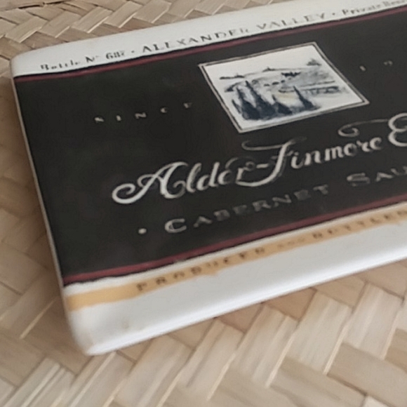 Ceramic Wine Label Appetizer Tray - Picture 2 of 7